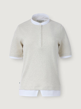 Pointelle Cotton Henley _ Oatmeal