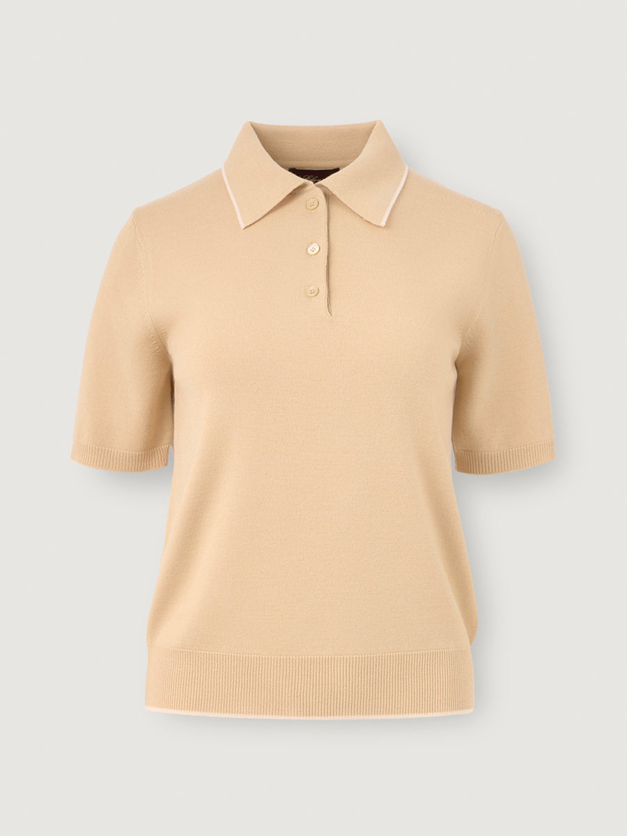Classic Knit Polo _ Soft Camel