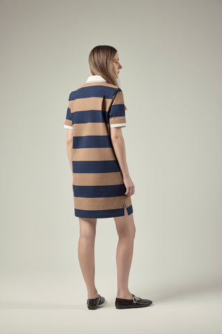 Rugby Dress _ Camel and Navy