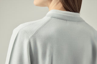 Classic Crewneck Cardigan _ Misty Sage