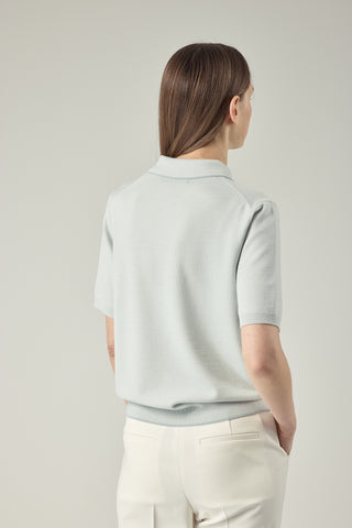 Classic Knit Polo _ Misty Sage