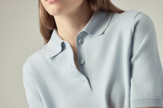 Classic Knit Polo _ Horizon Blue