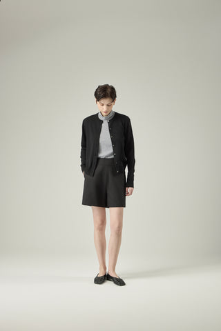 Classic Crewneck Cardigan _ Black