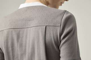 Pointelle Cotton Henley _ Charcole