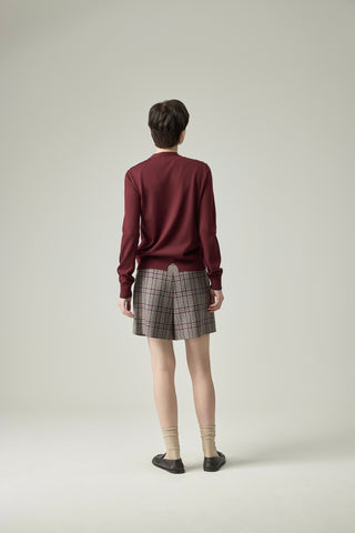 Plaid Wrap Skort _ Classic Glen Check