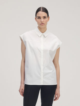 Cap-sleeve Shirt _ Off-white