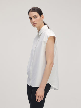 Cap-sleeve Shirt _ Off-white