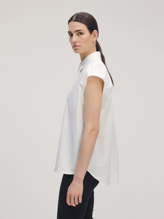 Cap-sleeve Shirt _ Off-white
