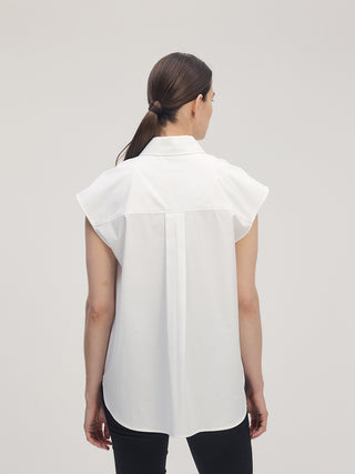 Cap-sleeve Shirt _ Off-white