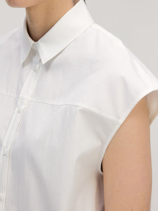 Cap-sleeve Shirt _ Off-white