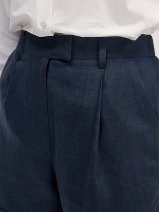 Linen Shorts _ Navy