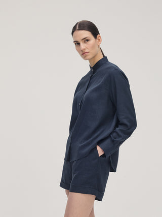 Linen Shirt _ Navy