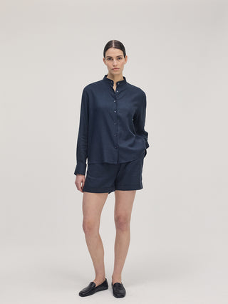 Linen Shirt _ Navy