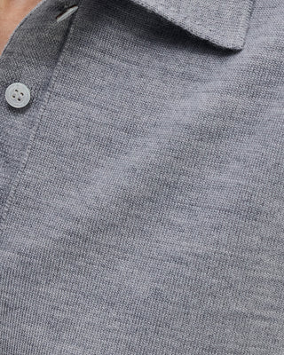 Classic Knit Polo LS _ Grey Melange