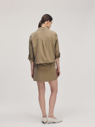 Waistband Skort _ Khaki