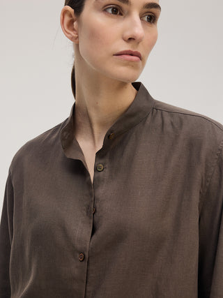 Linen Shirt _ Brown Brown