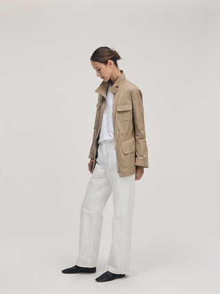 Structured Utility Jacket _ Taupe-grey
