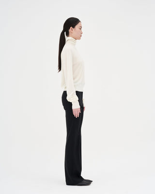 Long Slim Tailored Trousers _ Black