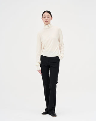 Long Slim Tailored Trousers _ Black