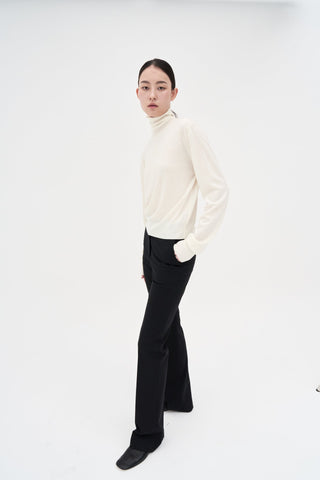 Long Slim Tailored Trousers _ Black