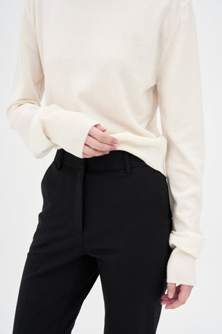 Long Slim Tailored Trousers _ Black