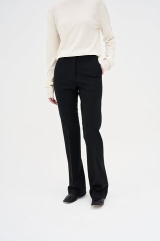 Long Slim Tailored Trousers _ Black