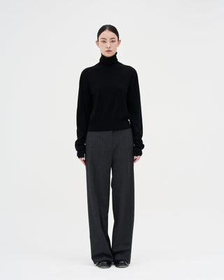 Straight Long Trousers _ Charcoal