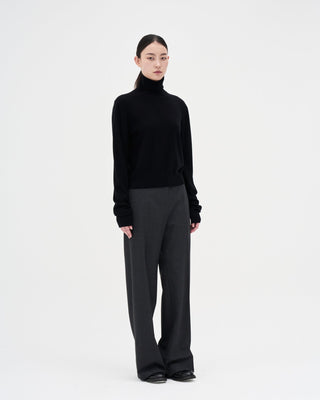 Straight Long Trousers _ Charcoal