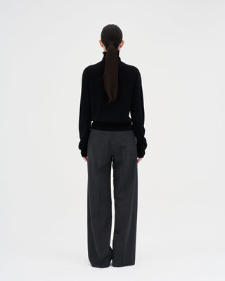 Straight Long Trousers _ Charcoal