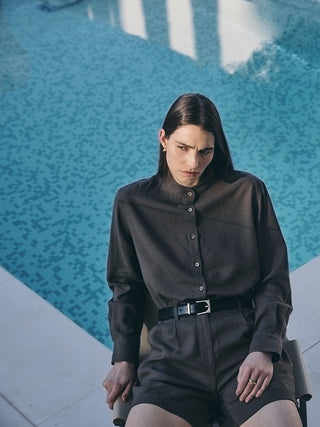 Linen Shirt _ Brown Brown