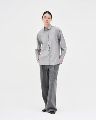 Wool Silk Shirt _ Light Grey