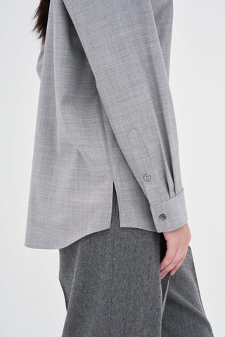 Wool Silk Shirt _ Light Grey
