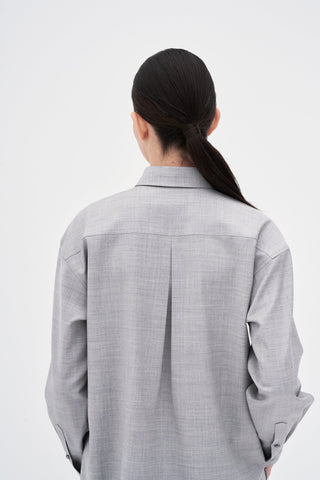 Wool Silk Shirt _ Light Grey