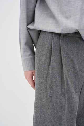 Wool Silk Shirt _ Light Grey