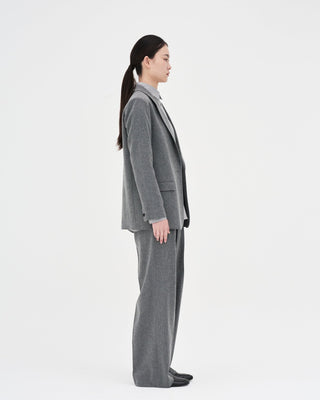 One Button Wool Blazer _ Mid-Grey
