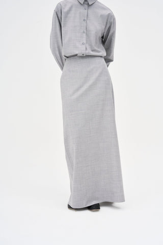 Maxi Long Skirt _ Cool Grey