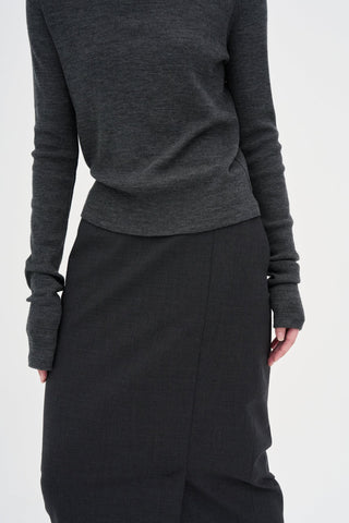 Wool High-neck Inner _ Mid-Grey