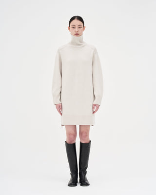 Wool Cashmere Knit Dress _ Cloud Tweed