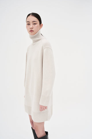Wool Cashmere Knit Dress _ Cloud Tweed