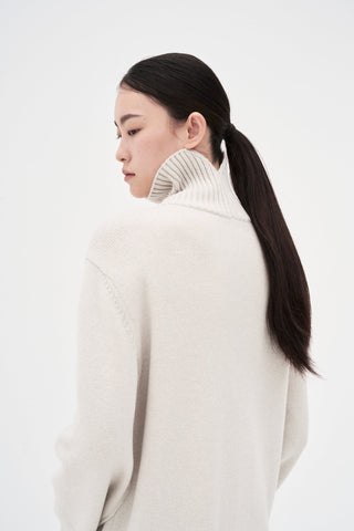 Wool Cashmere Knit Dress _ Cloud Tweed