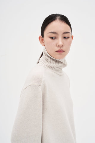 Wool Cashmere Knit Dress _ Cloud Tweed