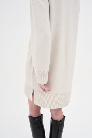 Wool Cashmere Knit Dress _ Cloud Tweed