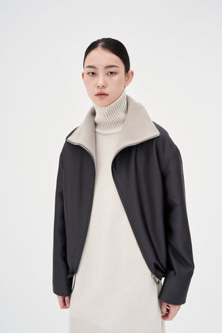 Banding Bomber Jacket _ INK Grey