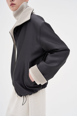 Banding Bomber Jacket _ INK Grey
