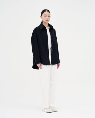 Wool Cash Shirt _ Navy