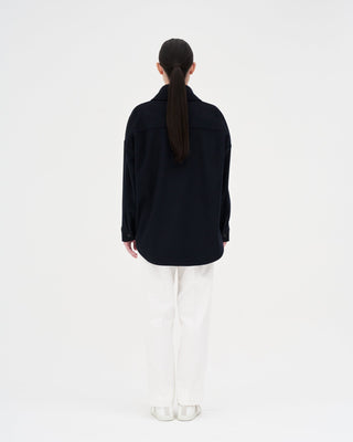 Wool Cash Shirt _ Navy