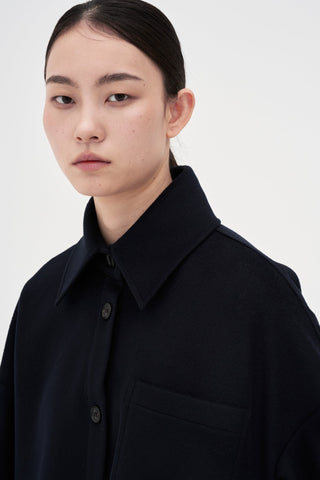 Wool Cash Shirt _ Navy