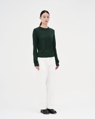 Round Neck Wool Inner _ Deep Green