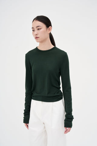Round Neck Wool Inner _ Deep Green