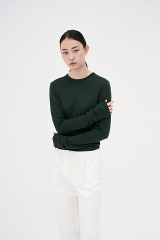 Round Neck Wool Inner _ Deep Green